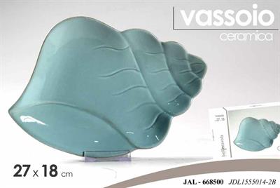 VASSOIO CERAMICA CONCHIGLIA BLU 27X18CM