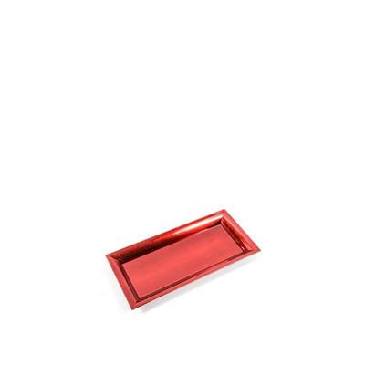 VASSOIO IN PLASTICA FOGLIA ORO ROSSO 36 X 17 X 2,5 CM