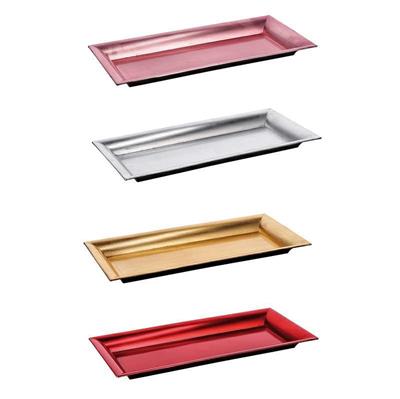 VASSOIO RETTANGOLARE PLASTICA 36X17X3 CM 4 COLORI ASS