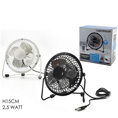 VENTILATORE 2,5 W RICARICA USB 2 COLORI ASS