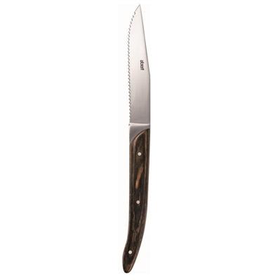 COLTELLO CARNE SAFARI CON SEGHETTO MANICO LEGNO CONF. 12 PZ