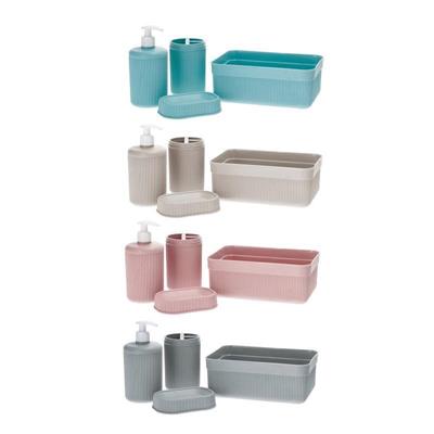 SET DA BAGNO PLASTICA 4PZ 4 COLORI ASS