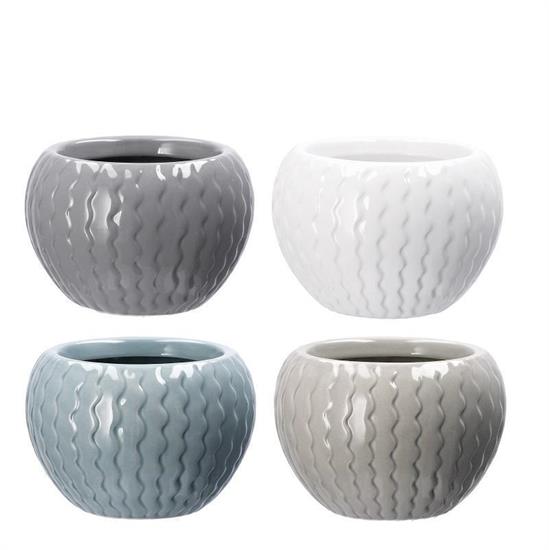 VASO CERAMICA MOULAY D.22XH14,5 CM 4 COLORI ASS