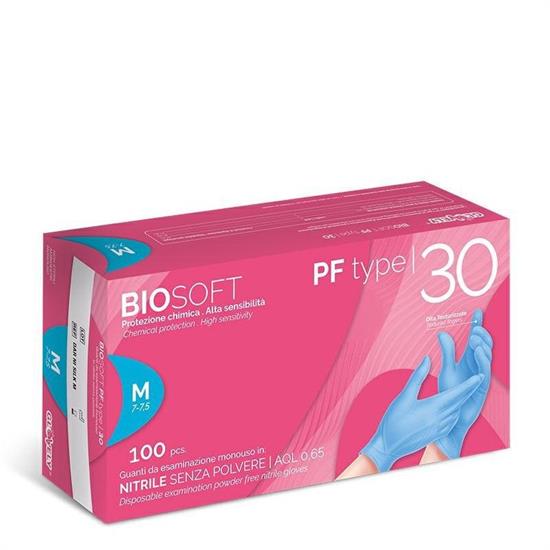 GUANTO NITRILE LIGHT BLU SENZA POLVERE BIOSOFT MIS. S