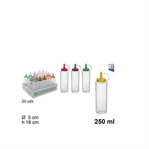 DOSATORE IN PLASTICA PER SALSE TRASPARENTE 250 ML