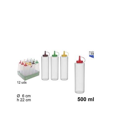 DOSATORE IN PLASTICA PER SALSE TRASPARENTE 500 ML