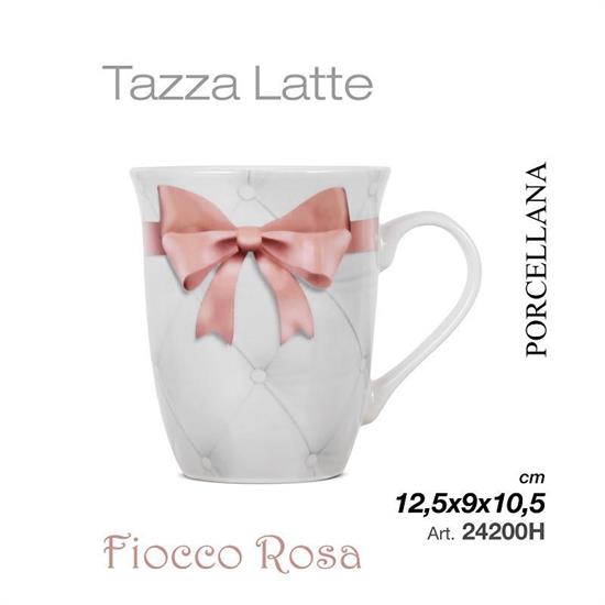 TAZZA CERAMICA FIOCCO ROSA