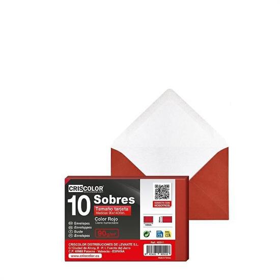 BUSTA DA LETTERA 9X14 CM CONF.10PZ ROSSO