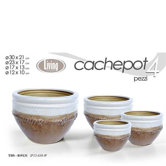 CASPO CERAMICA SET 4 PZ DECORO CORDA BICOLORE