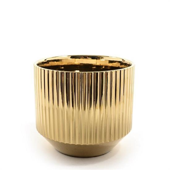 VASO IN CERAMICA GRANDE D.22XH20 CM COLORE ORO