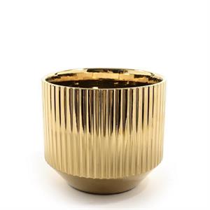 VASO IN CERAMICA GRANDE D.22XH20 CM COLORE ORO