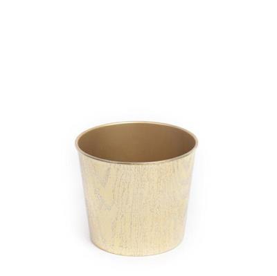 VASO IN PLASTICA WOOD MIRROR ORO D.15XH13 CM