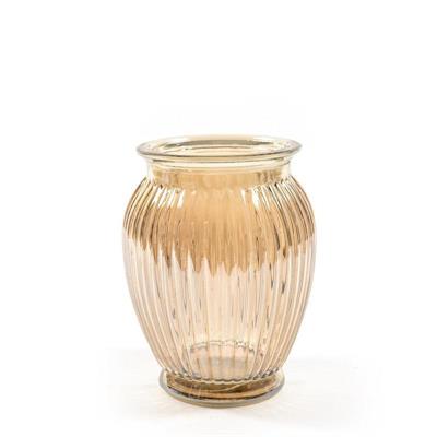 VASO IN VETRO D.14XH18,5 CM COLORE ORO