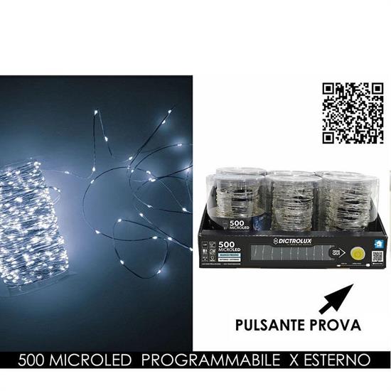 LUCI CATENA 500 MICROLED BIANCO FREDDO PER ESTERNO