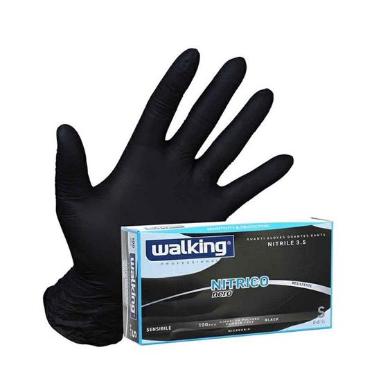 GUANTO NITRICO NERO WALKING MIS. L CONF. 100 PZ ART. 014593