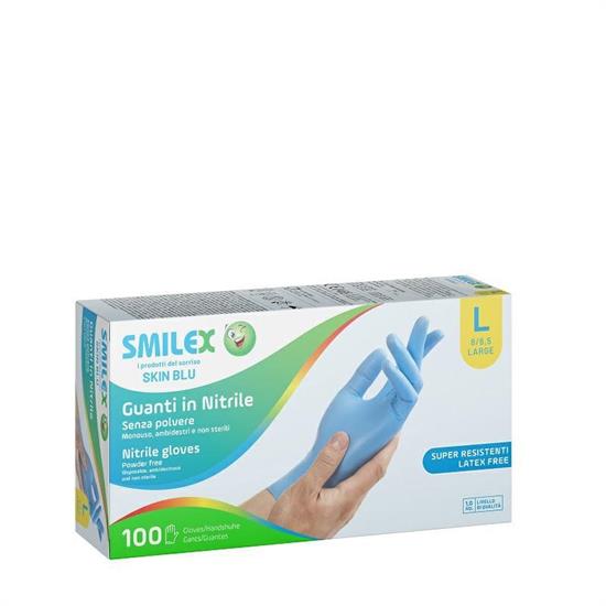 GUANTO SMILEX SKIN BLU MONOUSO NITRILE SENZA POLVERE MIS.L