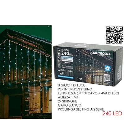 LUCI TENDA 4 MT X 1 MT 240 LED BIANCO FREDDO