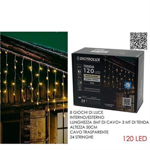 LUCI TENDA BIANCO CALDO 3 MT X 50 CM 120 LED