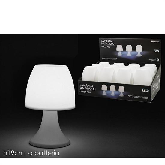 LAMPADA DA TAVOLO A BATTERIA 19 CM BIANCA