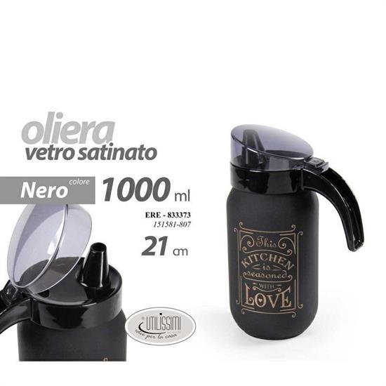 OLIERA VETRO SATINATO NERO 1000 CC 21 CM