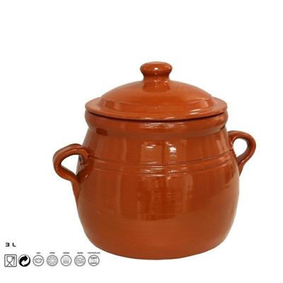 PENTOLA IN TERRACOTTA 3 LT CON COPERCHIO