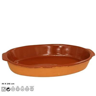 PIROFILA OVALE IN TERRACOTTA 41X26 CM