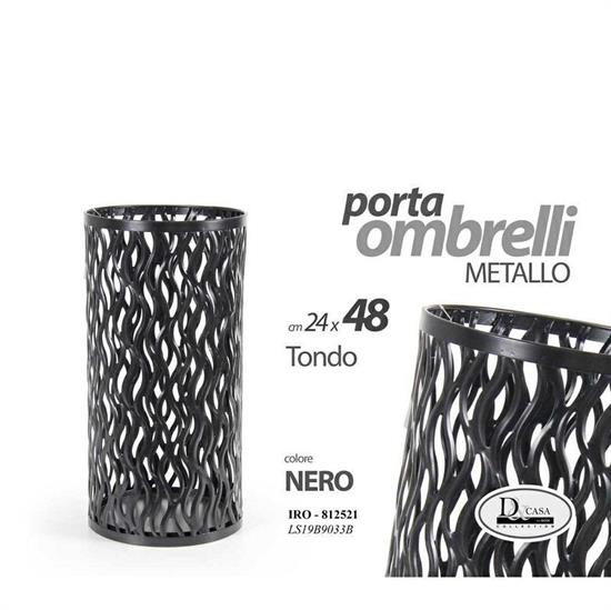 PORTAOMBRELLO METALLO NERO 24 X 24 X 48 CM