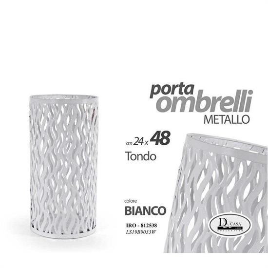 PORTAOMBRELLI METALLO BIANCO 24 X 24 X 48 CM