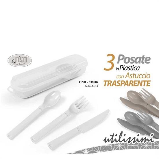 POSATE IN PLASTICA CON ASTUCCIO COLORI ASS