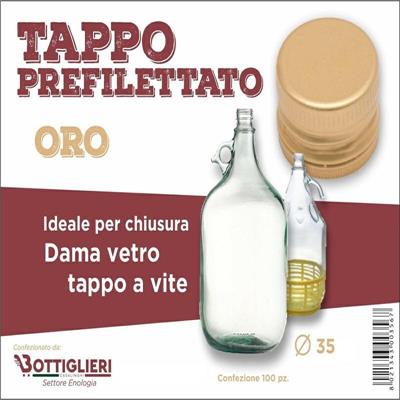 TAPPO PREFILETTATO 35X18 ORO CF 100 PZ X DAMA LT 5