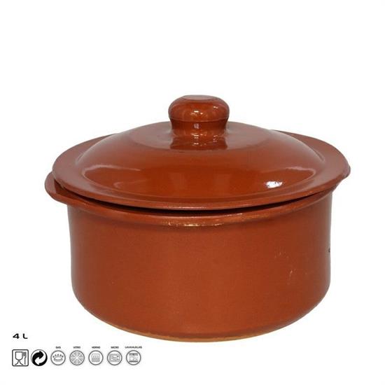 TEGAME IN TERRACOTTA CON COPERCHIO 25 CM 4 LT