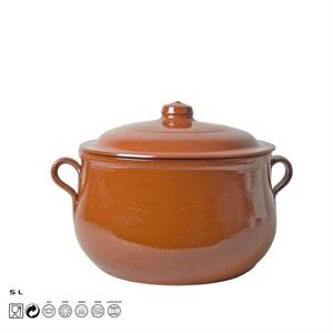 TEGAME BASSO IN TERRACOTTA 5 LT CON COPERCHIO