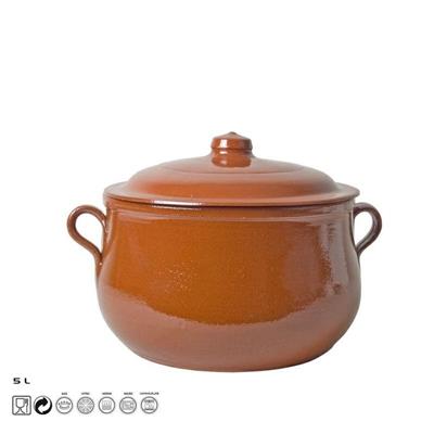 TEGAME BASSO IN TERRACOTTA 5 LT CON COPERCHIO