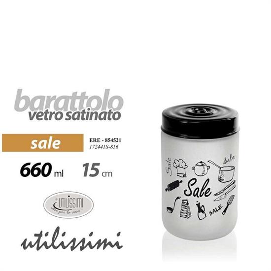 BARATTOLO IN VETRO SATINATO 660 CC 9X15 CM SALE