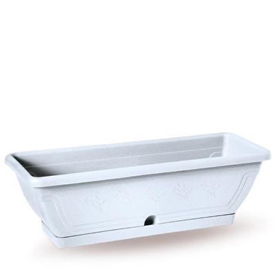 VASO CASSETTA VENEZIA C/SOTTOCASSETTA 40 CM COLORE BIANCO