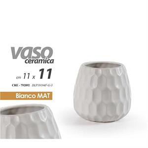 VASO IN CERAMICA BIANCO MAT 11,5X11,5 CM