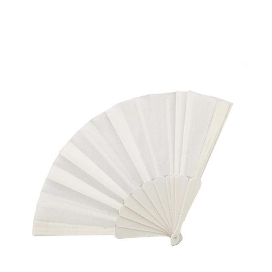 VENTAGLIO PLASTICA E STOFFA BIANCO 23 CM