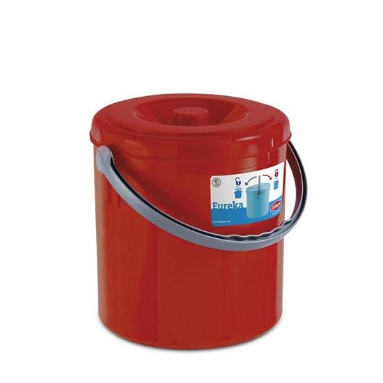 PATTUMIERA EUREKA CON COPERCHIO 25 LT ROSSO