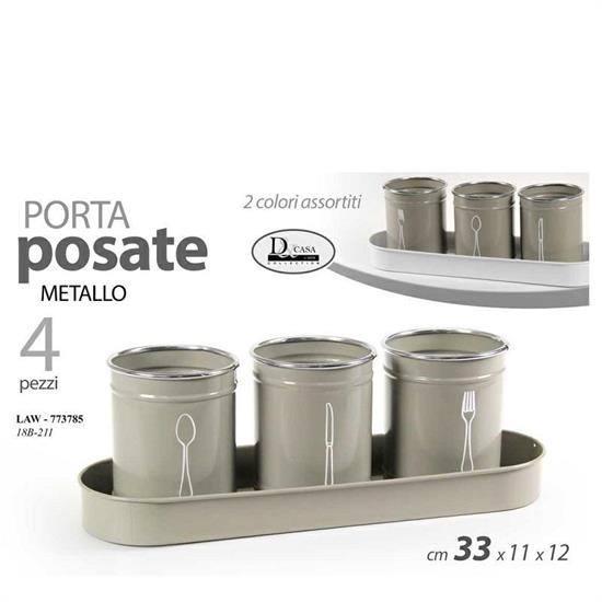 PORTAPOSATE IN LATTA 33 X 11 X 2 CM COLORI ASS