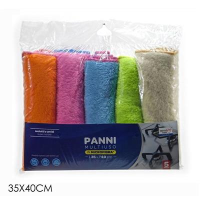 PANNO MICROFIBRA 35X40 CM SET 5 PZ COLORI ASS