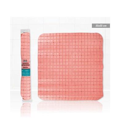 TAPPETO DOCCIA PVC 51 X 51 CM ROSA