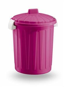 BIDONE PATTUMIERA CON COPERCHIO 50 LT FUCSIA