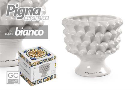 VASO CERAMICA PIGNA 10X9 CM BIANCO