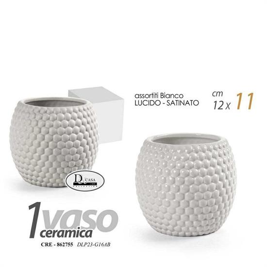 VASO CERAMICA BIANCO 12X12X11 CM ASS SATINATO/LUCIDO