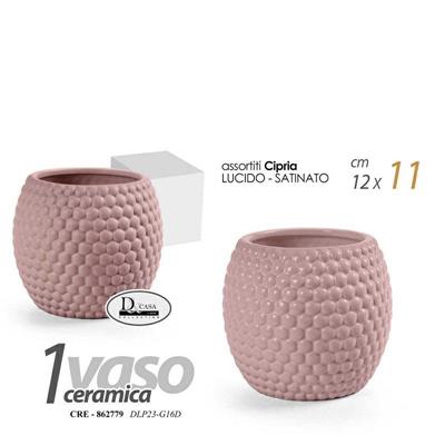 VASO CERAMICA CIPRIA 12X12X11 CM ASS SATINATO/LUCIDO