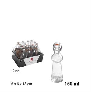 BOTTIGLIA IN VETRO 150 ML CON TAPPO MECCANICO