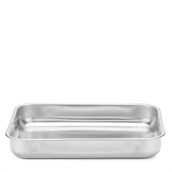 TEGLIA RETTANGOLARE INOX CM.35 ANTIADERENTE STEEL PAN