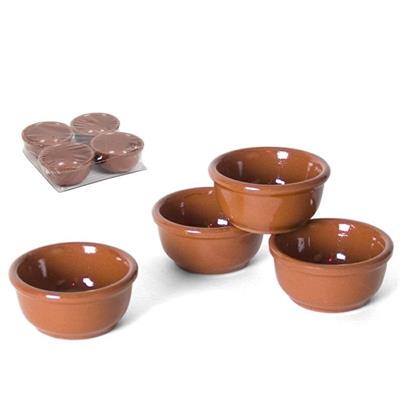 CIOTOLA TERRACOTTA PER SALSE 7 X 7 X 3,5 CM CONF. 4 PZ