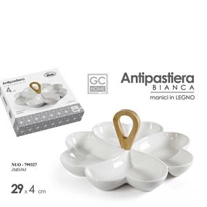 ANTIPASTIERA CERAMICA MANICO LEGNO 29X4 CM