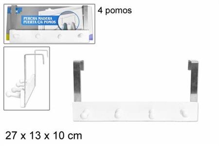 APPENDIABITI PER PORTA IN LEGNO 4POSTI